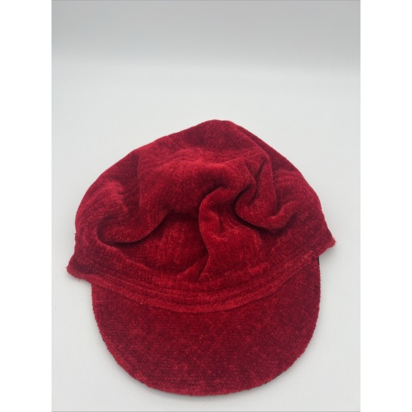 Loominus Chenille Newsboy Cap Hat Size Medium Red - Picture 1 of 5